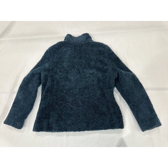 Pendleton Women's Medium Blue Sherpa Teddy Full Zip Fleece Deep Pile Jacket,Sz L - Picture 8 of 9